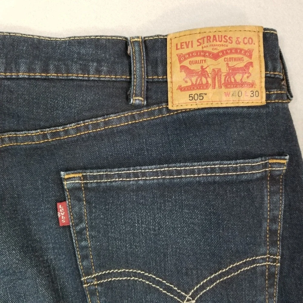 Levi's 505 jeans men's 38 x 34 regular fit straight blue denim pants